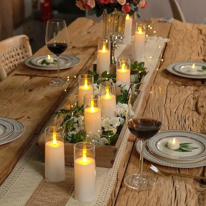 Flameless Acrylic Candle 9-Piece Set