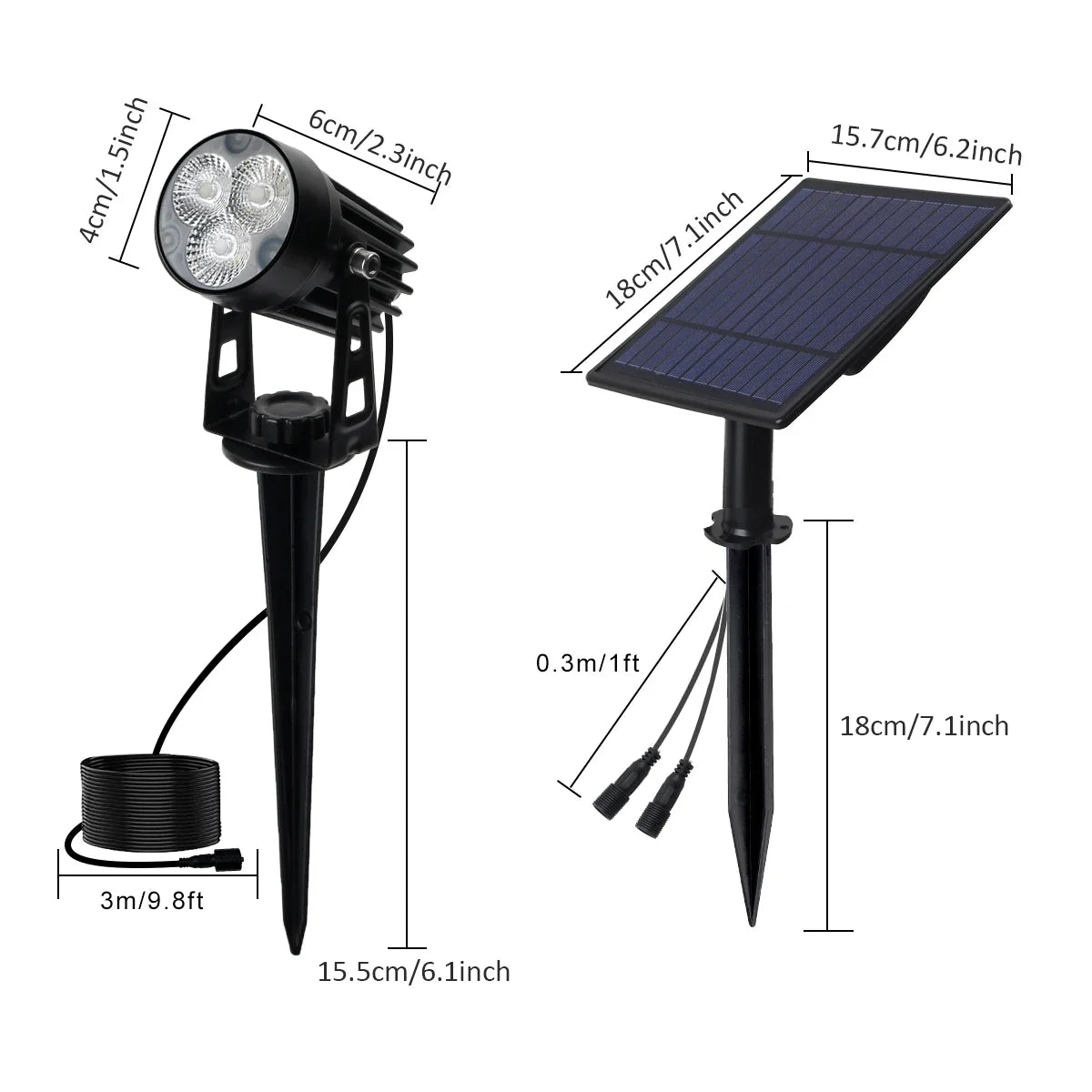 Solar Spotlights 5-Piece Set