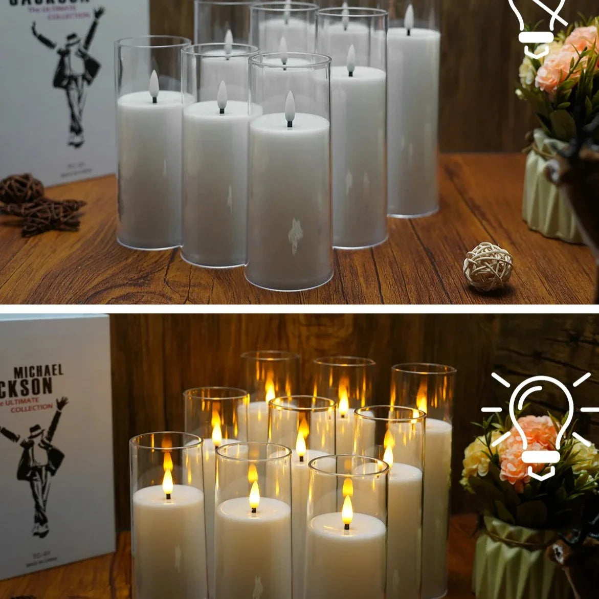 Flameless Acrylic Candle 9-Piece Set