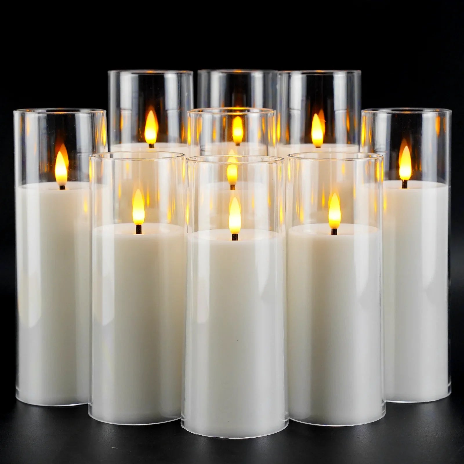 Flameless Acrylic Candle 9-Piece Set