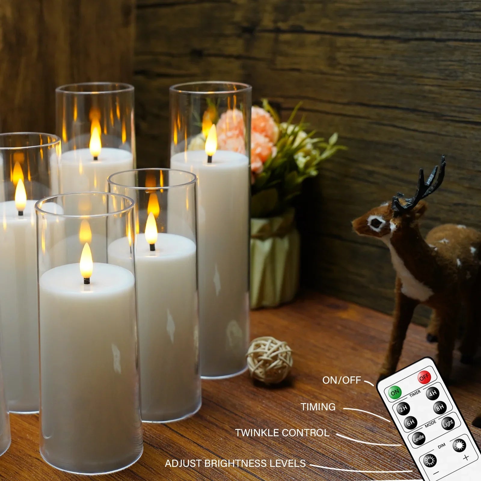 Flameless Acrylic Candle 9-Piece Set
