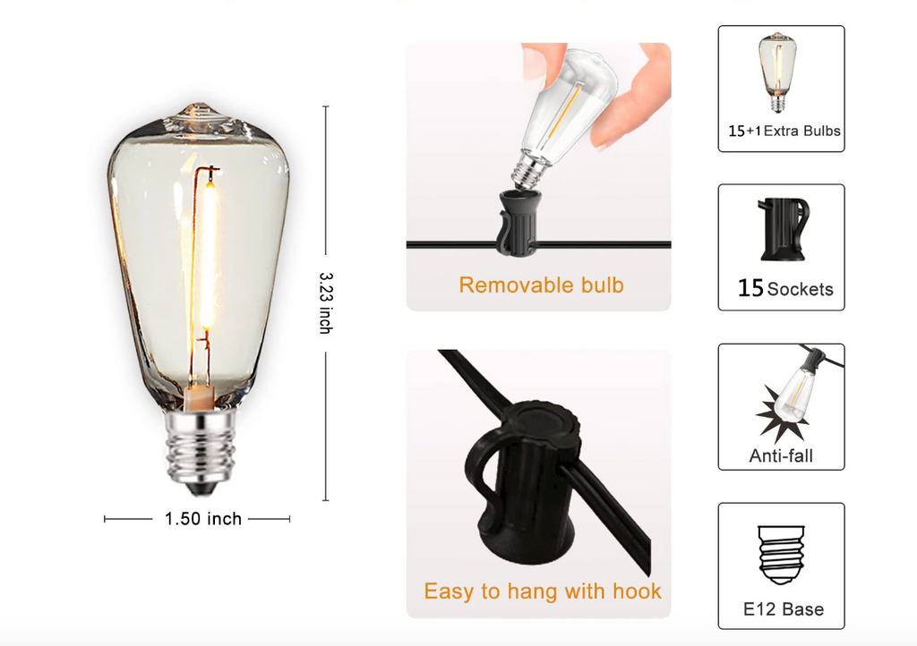 Shatterproof Outdoor String Lights