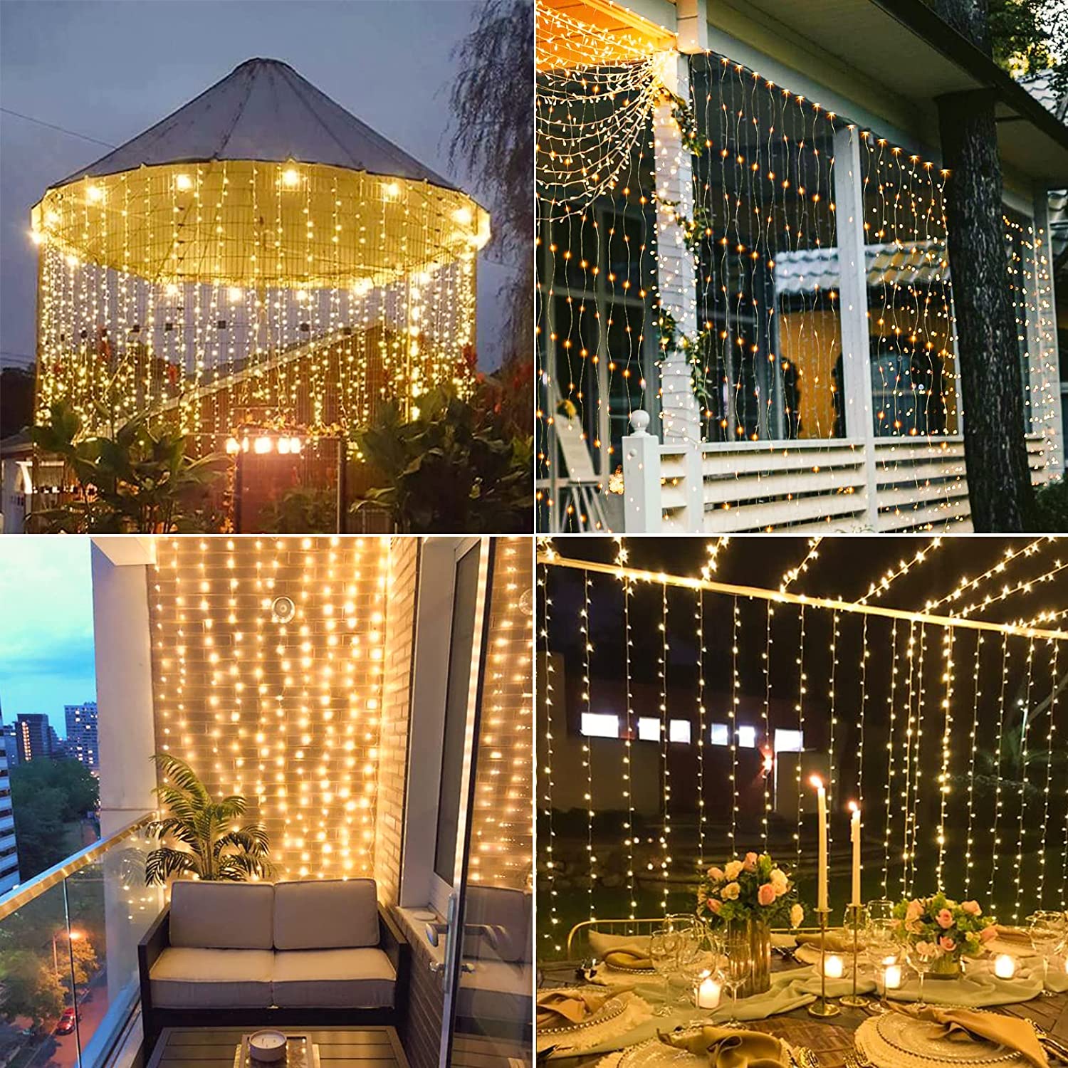 Solar Outdoor Curtain Lights